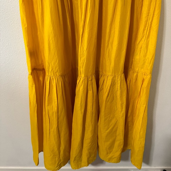 J Crew Tiered Cotton Voile Beach Maxi Dress Yellow Semi Sheer NWT 2021-Small - Picture 5 of 12